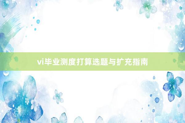 vi毕业测度打算选题与扩充指南